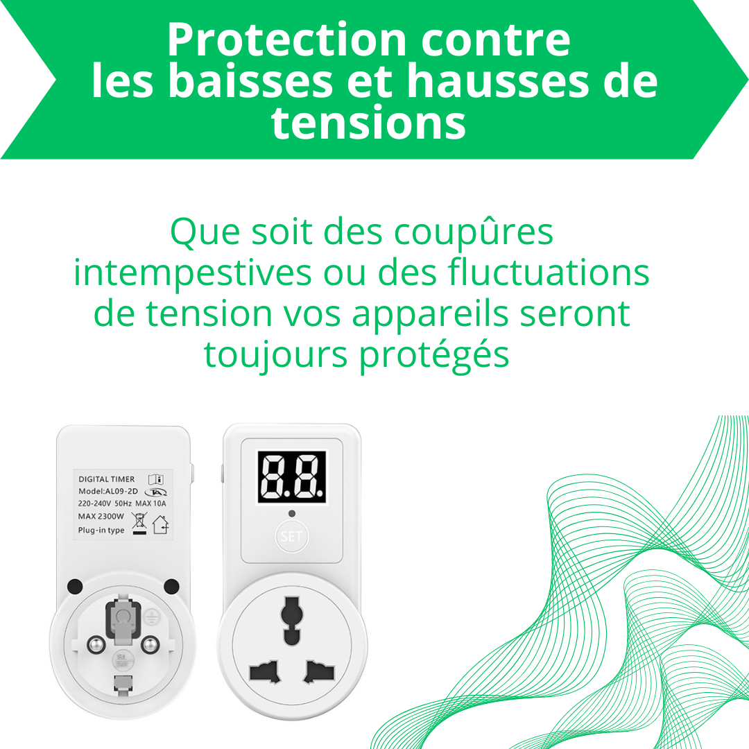 PRISE REGULATRICE DE TENSION ET MINUTERIE INTELLIGENTE