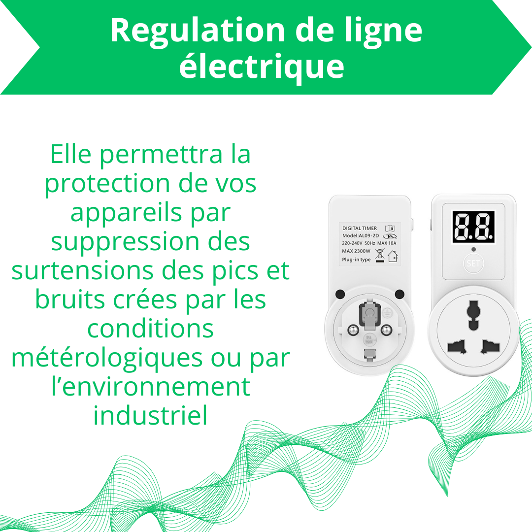PRISE REGULATRICE DE TENSION ET MINUTERIE INTELLIGENTE